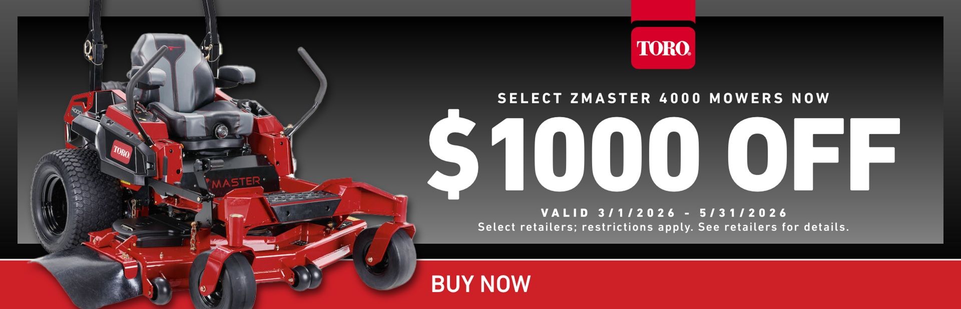 $1,000 Off Z Master® 4000 Series – Built for commercial performance – Residential Lawn Mowers