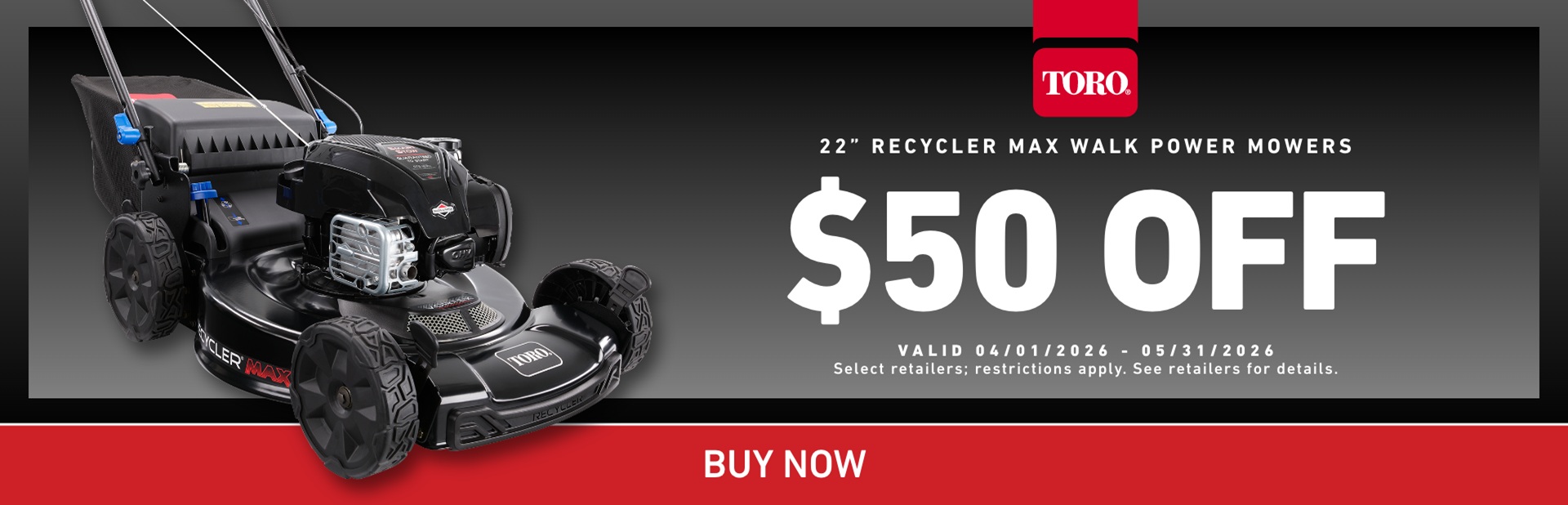 Get $50 Off Recycler® Mowers – Reliable performance for everyday mowing – Residential Lawn Mowers