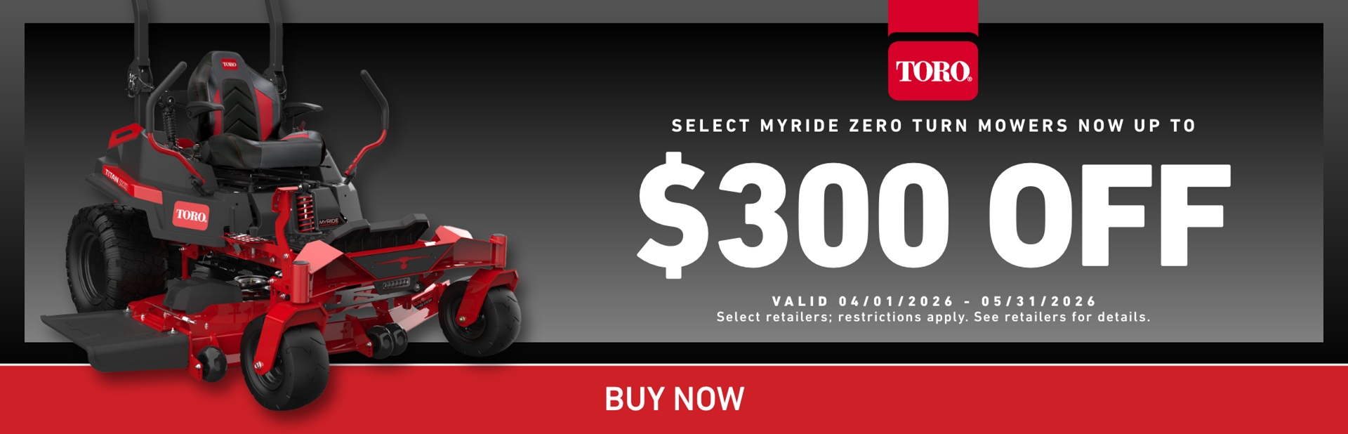 Get $300 Off MyRIDE® Zero Turn Mowers – Comfort meets performance – Commercial Lawn Mowers