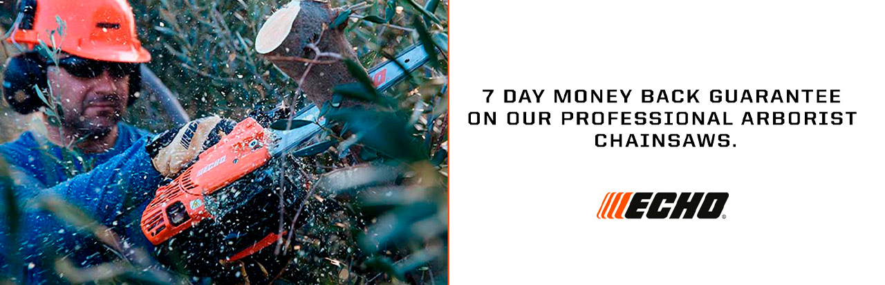 7 DAY MONEY BACK GUARANTEE ON ECHO ARBORIST CHAINSAWS – Commercial Lawn Edgers
